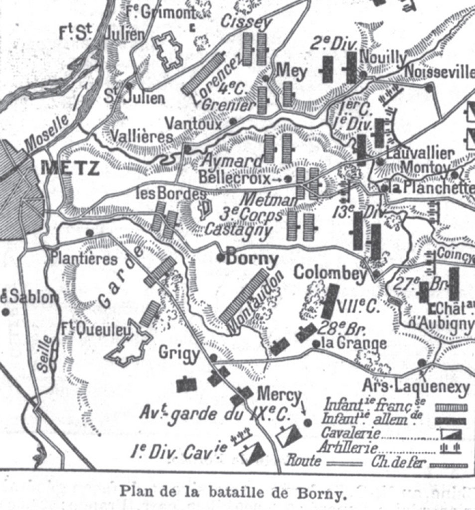 Carte de la bataille de Borny
